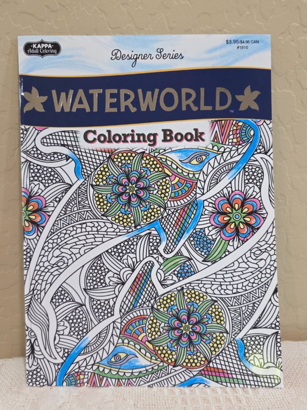 2020 Kappa Designer Series "WATERWORLD" Adult Coloring Craft Color Book - New!